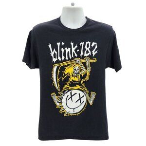 Blink 182 Mens Medium Shirt 2023 / 2024 Tour Black Grim Reaper Smile T-Shirt